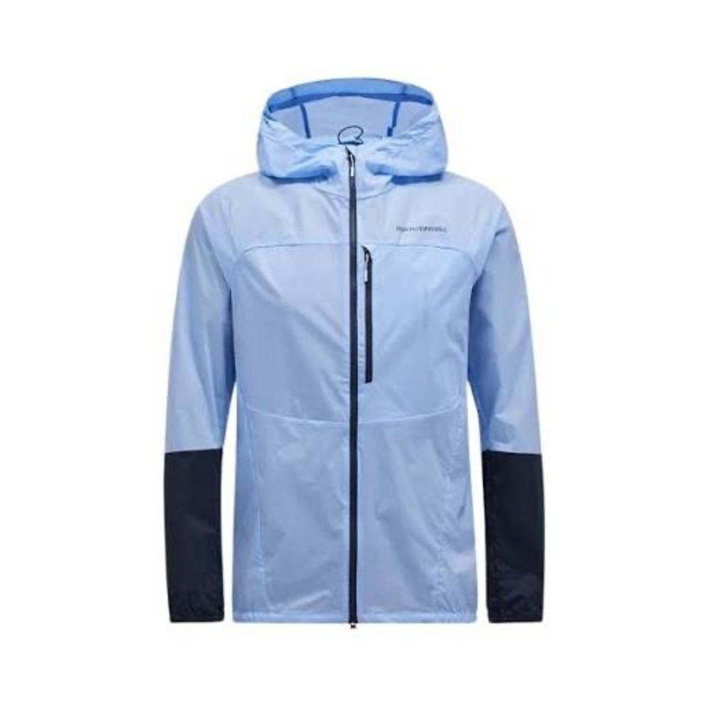 Peak Performance Vislight Wind Jacket Blue/Black Packable Hooded Lightweight XL